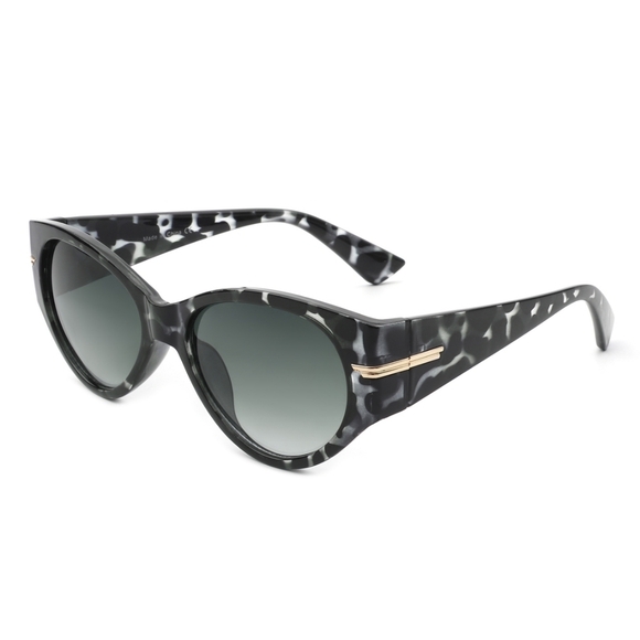 Accessories - Lifted Cat-Eye Sunglasses Black Grey Marble Glam Modern Frame | UV400